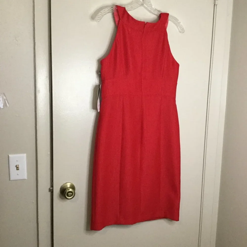Muse Red Embellished Collar Sleeveless Dress - Picture 8 of 11